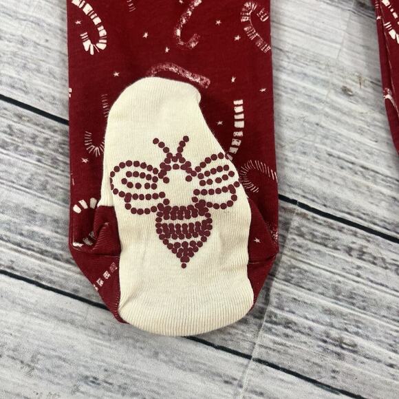 Burt's Bees Baby One Piece PJ Outfit size 3-6M Christmas Relaxed Fit Candy Canes - Picture 6 of 11